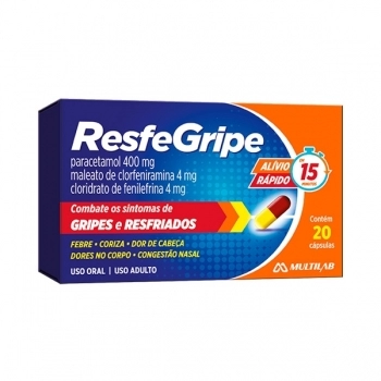 RESFEGRIPE 20CAPS PARAC+CLORF+FENILEFRINA