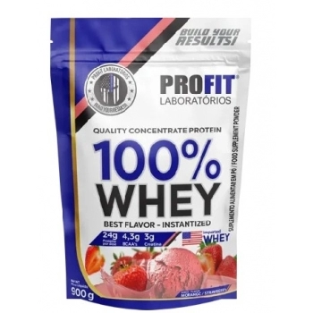 100 WHEY CONCENTRATE MORANGO REFIL 900G