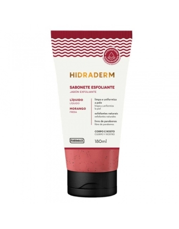 SABONETE LIQUIDO ESFOLIANTE MORANGO HIDRADERM 180ML (FARMAX)