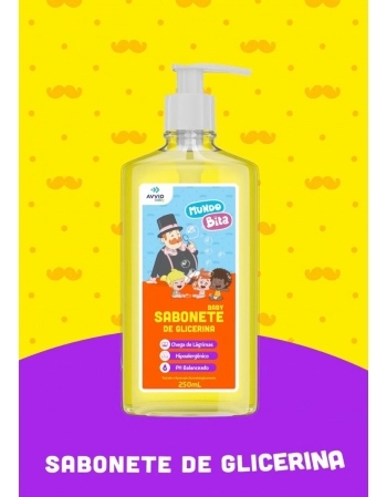 SABONETE LIQ. GLIC. MUNDO BITA BABY 250ML
