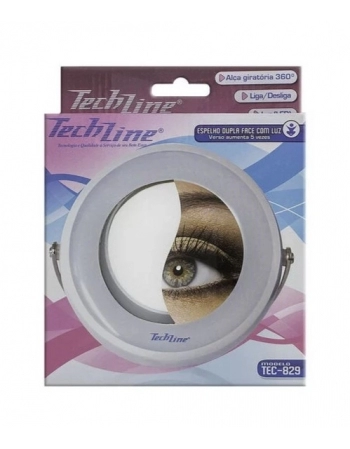 ESPELHO DUPLA FACE COM LUZ (TEC-829)