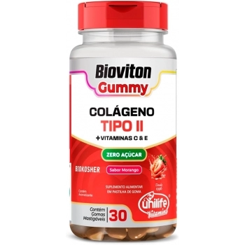 GUMMY COLAGENO TIPO II SABOR MORANGO C/30GOMAS