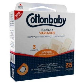 CURATIVO TRANSP.VARIADOS C/35 COTTONBABY