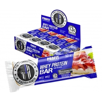 BARRA WHEY PROTEIN BAR 13G C/12UN TORTA DE MORANGO C/CHOC.BRANCO