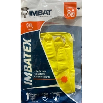 LUVA LATEX AMARELA IMBATEX 8.0 PAR