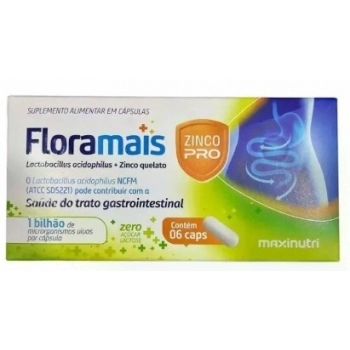 FLORAMAIS ZINCO C/6CAPS LACTOBACILLUS ACIDOPHILUS