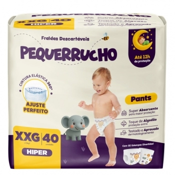 FRALDA PEQUERRUCHO BABY PANTS HIPER XXG C/40