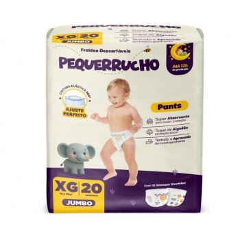 FRALDA PEQUERRUCHO BABY PANTS JUMBO XG C/20