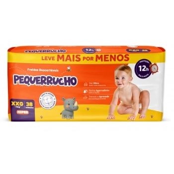 FRALDA PEQUERRUCHO BABY HIPER XXG C/38