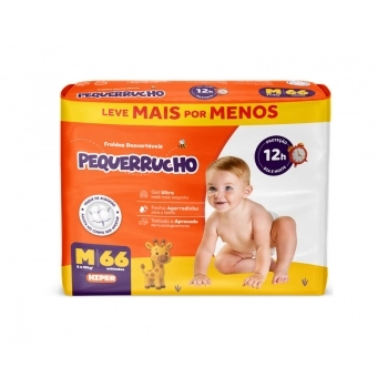 FRALDA PEQUERRUCHO BABY HIPER M C/66