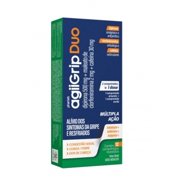 AGIIGRIP DUO DIPIRONA+CLORFENIRAMINA+CAFEINA C/12 CPR