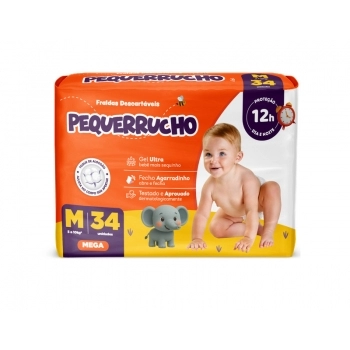 FRALDA PEQUERRUCHO BABY MEGA M C/34