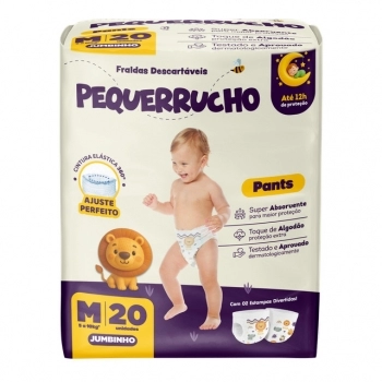 FRALDA PEQUERRUCHO BABY PANTS JUMBINHO M C/20