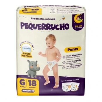 FRALDA PEQUERRUCHO BABY PANTS JUMBINHO G C/18
