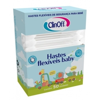 COTONETES CLIN OFF BABY HASTES FLEXIVEIS C/50