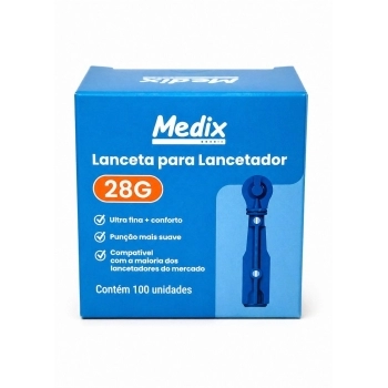 LANCETA DESCARTAVEL P/LANCETADOR 28G C/100