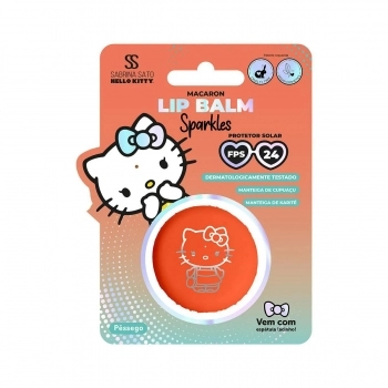 LIP BALM MACARON FPS24 PESSEGO SABRINA SATO HELLO KITTY