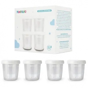 POTE P/LEITE MATERNO C/4 UNIDADES BRANCO (94021) (PIMPOLHO)