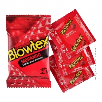 PRESERVATIVO BLOWTEX MORANGO C/3 UND (BLOWTEX)