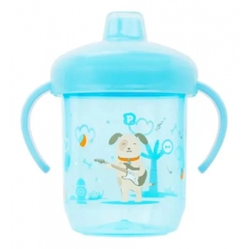 COPO DE TREINAMENTO BICO RIGIDO C/ALCA+TAMPA 240ML AZUL (86501) (PIMPOLHO)