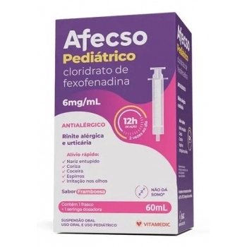 AFECSO XAROPE INFANTIL 60ML C/SERINGA FEXOFENADINA (VITAMEDIC)