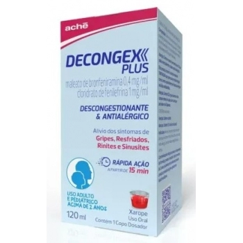 DECONGEX PLUS XAROPE 120ML BRONFENIRAMINA+FENILEFRINA (ACHE)